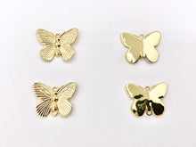 Cargar imagen en el visor de la galería, Beautiful Large Butterfly Pendant Charms/Connectors in 18K Gold Plated CZ Pave Over Copper 10PCS
