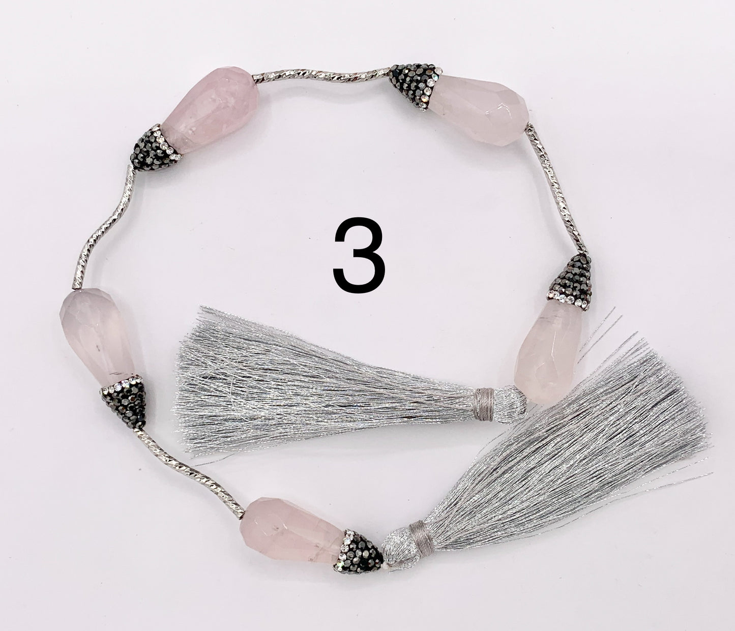 Beautiful Teardrop Stone Faceted Beads With Rhinestones Rose Quartz/ Pink Moonstone/ Lapis/ Peruvian Amazonite/ Labradorite Beads (1 Strand)