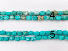 Cargar imagen en el visor de la galería, 4x6mm Natural Magnesite Blue/Green/Turquoise Color Faceted Cylinder Tube Beads 1 Strand
