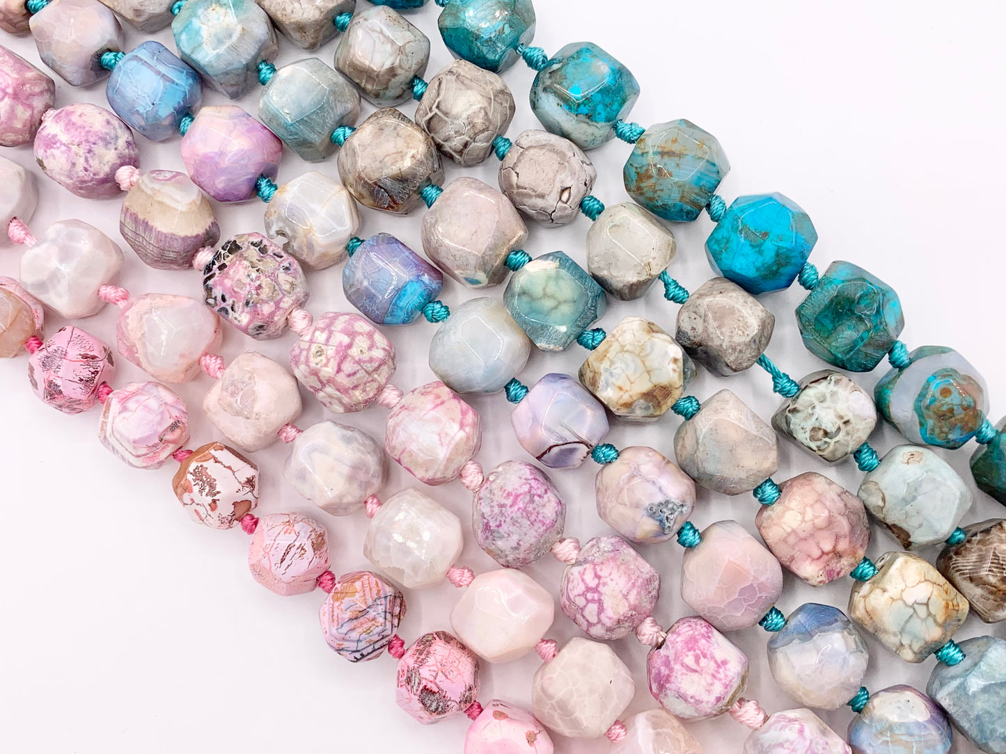 Colorful Dyed Natural Agate Faceted Nugget Beads 16"-17" (Size Vary Each Beads!!!)