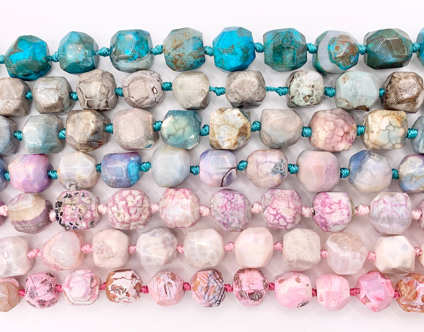 Colorful Dyed Natural Agate Faceted Nugget Beads 16"-17" (Size Vary Each Beads!!!)