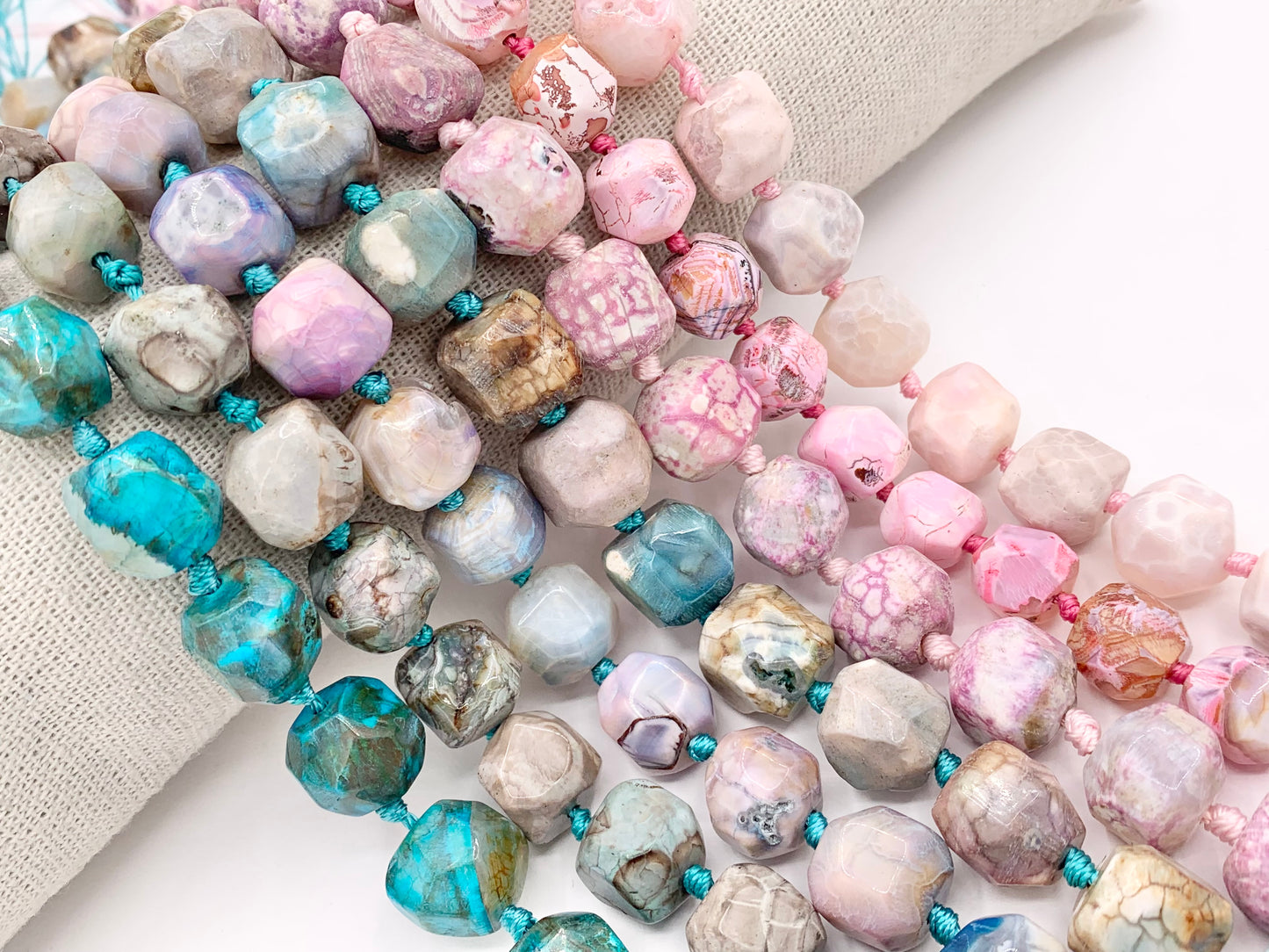 Colorful Dyed Natural Agate Faceted Nugget Beads 16"-17" (Size Vary Each Beads!!!)