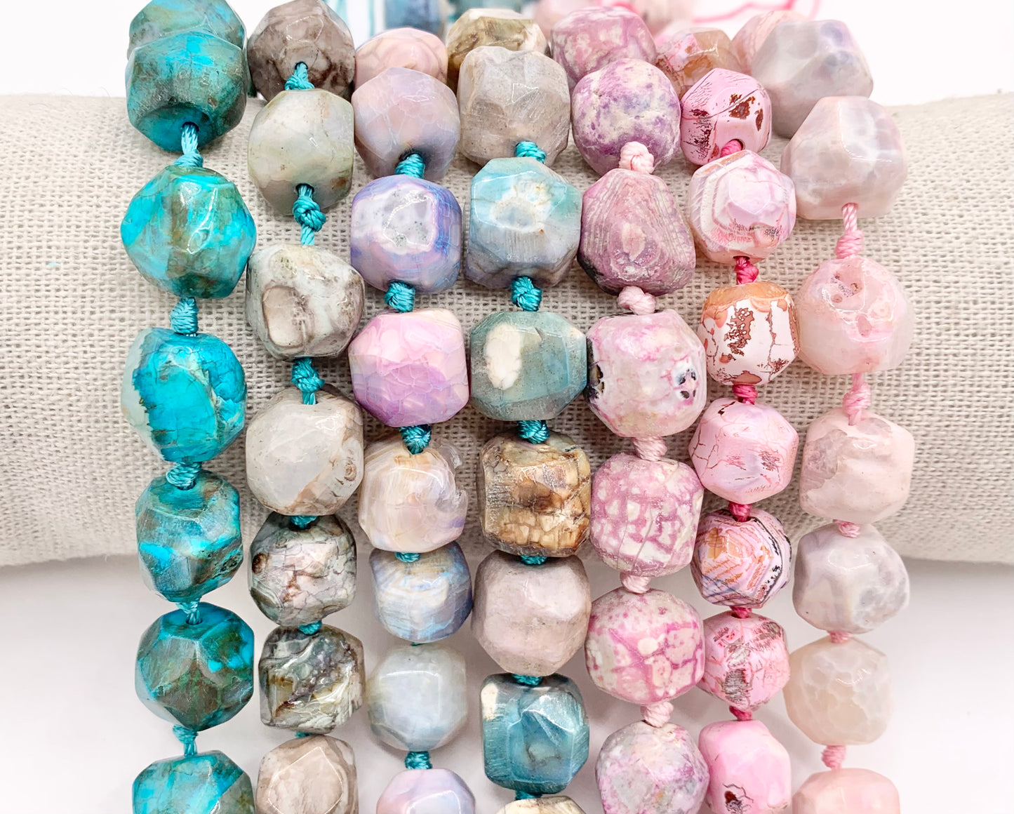 Colorful Dyed Natural Agate Faceted Nugget Beads 16"-17" (Size Vary Each Beads!!!)