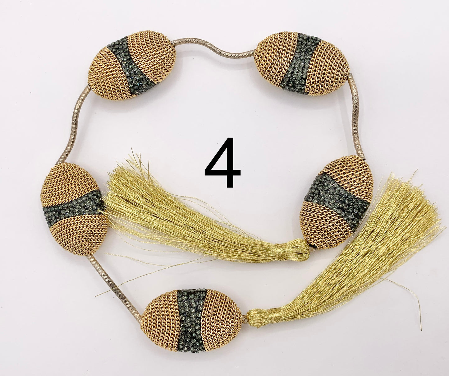 Luxury Oval Rhinestone Beads with Gold/Gunmetal Chain Wired Available in 8 Colors (1 Strand)