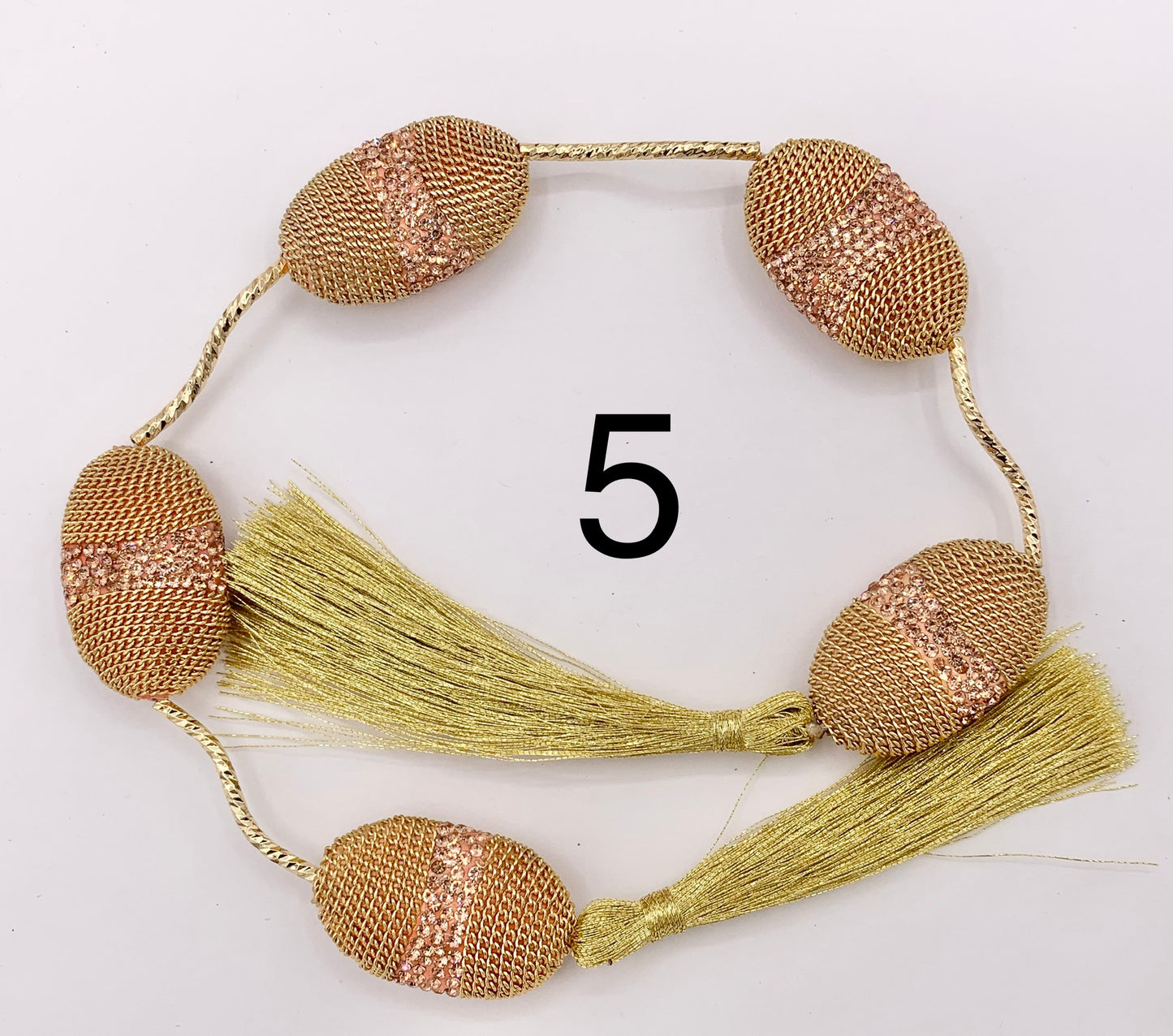 Luxury Oval Rhinestone Beads with Gold/Gunmetal Chain Wired Available in 8 Colors (1 Strand)