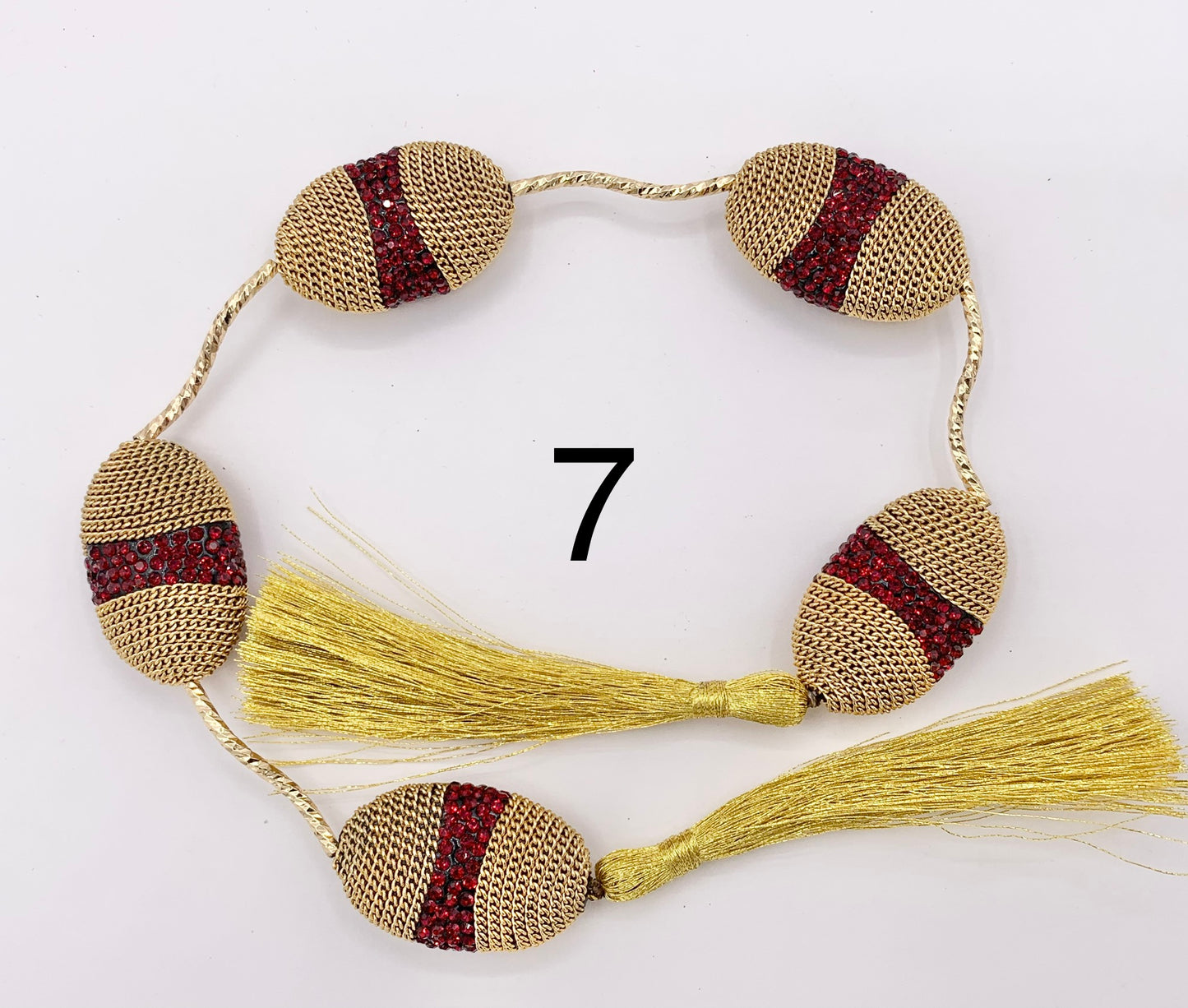 Luxury Oval Rhinestone Beads with Gold/Gunmetal Chain Wired Available in 8 Colors (1 Strand)