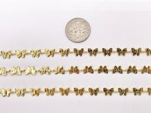 Load image into Gallery viewer, Cute Detailed Butterfly Chain in 18K Gold Plated Copper By The Spool
