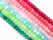 Cargar imagen en el visor de la galería, 5x8mm Beautiful Dyed Jade Faceted Rondelle Beads | Multicolor Dyed Jade Imitation Stone Beads Around 14-15&quot; | Price Per Strand
