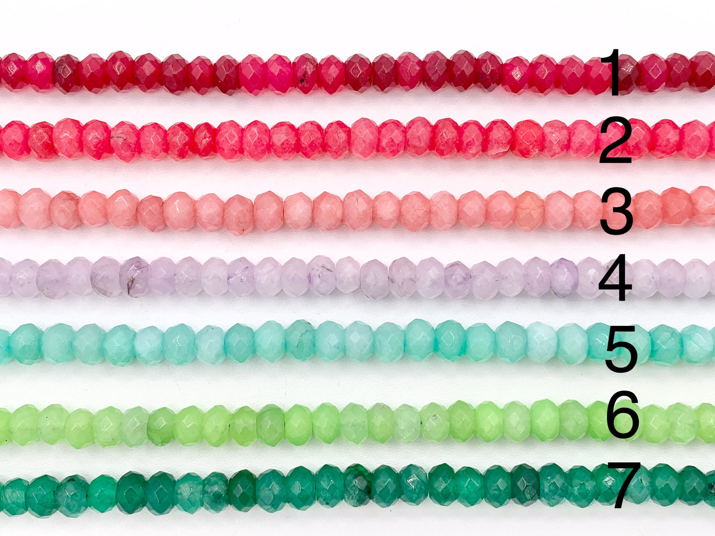5x8mm Beautiful Dyed Jade Faceted Rondelle Beads | Multicolor Dyed Jade Imitation Stone Beads Around 14-15" | Price Per Strand