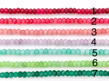 Load image into Gallery viewer, 5x8mm Beautiful Dyed Jade Faceted Rondelle Beads | Multicolor Dyed Jade Imitation Stone Beads Around 14-15&quot; | Price Per Strand
