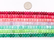 Cargar imagen en el visor de la galería, 5x8mm Beautiful Dyed Jade Faceted Rondelle Beads | Multicolor Dyed Jade Imitation Stone Beads Around 14-15&quot; | Price Per Strand
