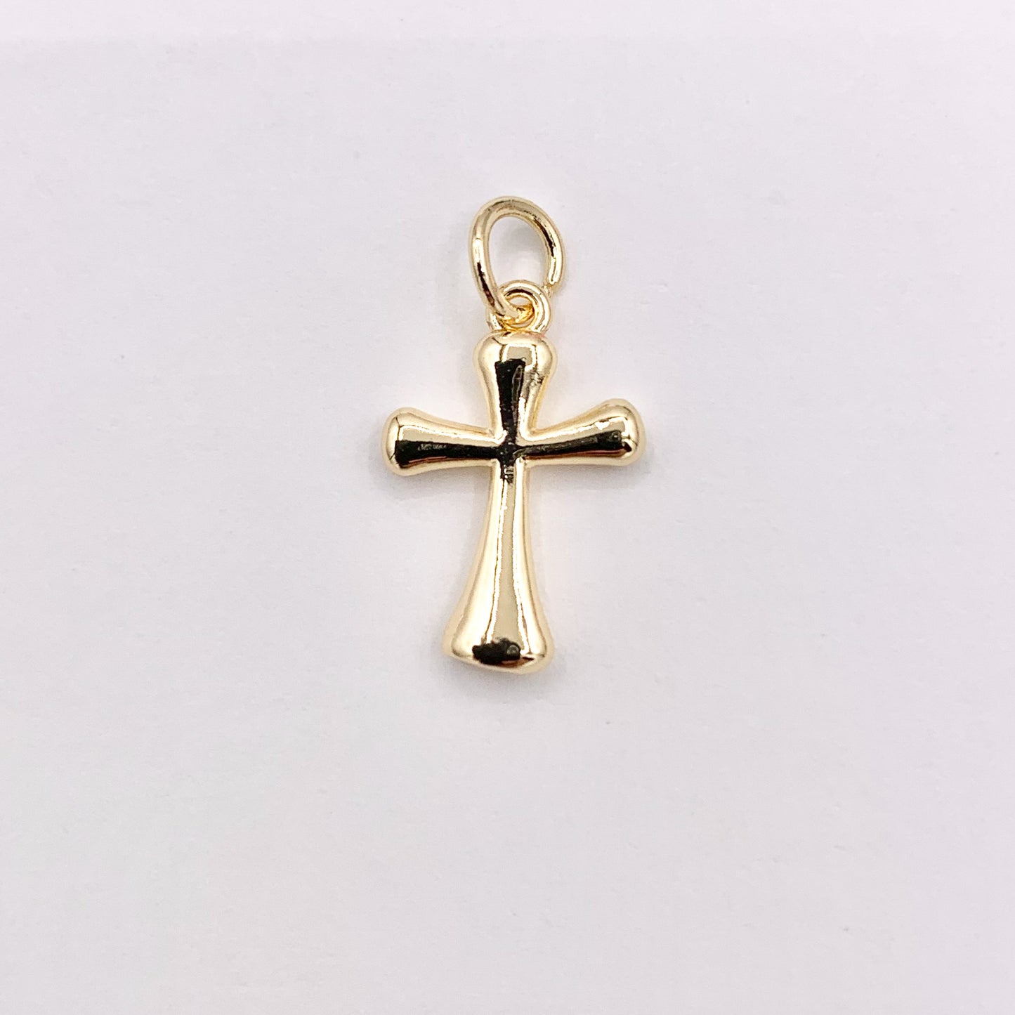 Tiny Dainty Gold Cross Charms in 18K Gold Plated Copper 15 PCS
