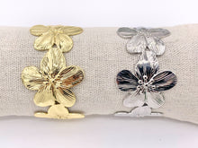 Cargar imagen en el visor de la galería, Beautiful Large Thick Flower Summer Bracelet Cuffs in Real Gold/Platinum 18K Plated Copper
