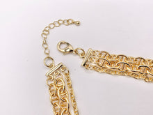 Load image into Gallery viewer, Maximalist 3 Layers Mariner Link Chain Necklace in 18K Gold/Silver Plated Copper Layered Necklace with Extension Link
