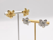 Load image into Gallery viewer, Cute Detailed Flower Earring Studs in Real 18K Gold/Platinum Plated Over Copper 4 PAIRS
