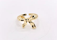 Cargar imagen en el visor de la galería, Beautiful Plain Dainty Bow Tie Adjustable Ring in Real Gold 18K Plated 5 PCS
