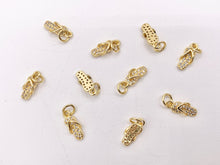 Cargar imagen en el visor de la galería, Tiny Cute Flip Flop Charms in Real Gold 18K Plated Brass 10 PCS
