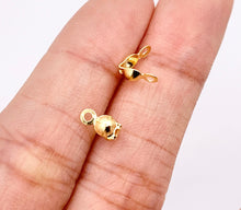 Cargar imagen en el visor de la galería, 18K Gold Plated Clamshell Crimp Bead Covers Bead Tip End Knot Cover Component for Jewelry 100 PCS
