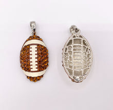 Cargar imagen en el visor de la galería, 20x35mm &amp; 25x46mm Rhinestone Football Charms/ Pendants Brown Rhinestone with Enamel Coating Sports Ball Pendant 1 PC

