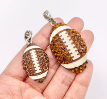 Cargar imagen en el visor de la galería, 20x35mm &amp; 25x46mm Rhinestone Football Charms/ Pendants Brown Rhinestone with Enamel Coating Sports Ball Pendant 1 PC
