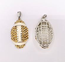 Cargar imagen en el visor de la galería, 12x23mm &amp; 25x46mm Rhinestone Football Charms/ Pendants Yellow Rhinestone with Enamel Coating Sports Ball Pendant 1 PC
