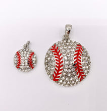 Cargar imagen en el visor de la galería, 17mm &amp; 35mm Rhinestone Baseball Charms/ Pendants Rhinestone Sports Ball Pendant 1 PC
