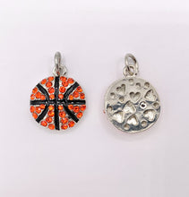 Cargar imagen en el visor de la galería, 17mm &amp; 34mm Rhinestone Basketball Charms/ Pendants Orange Rhinestone Sports Ball Pendant 1 PC
