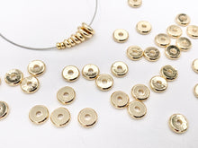 Load image into Gallery viewer, Dainty Rondelle Smooth Spacer Beads in Real Gold 18K Plated Over Copper 1 BAG
