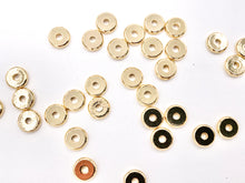 Load image into Gallery viewer, Dainty Rondelle Smooth Spacer Beads in Real Gold 18K Plated Over Copper 1 BAG
