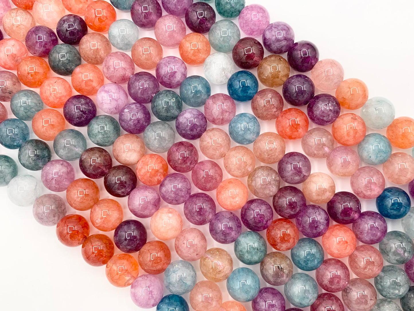 Dyed Quartz Round Smooth Shiny Natural Stone Beads Beautiful Multicolor Beads 6mm 8mm 10mm 12mm Around 14-15"