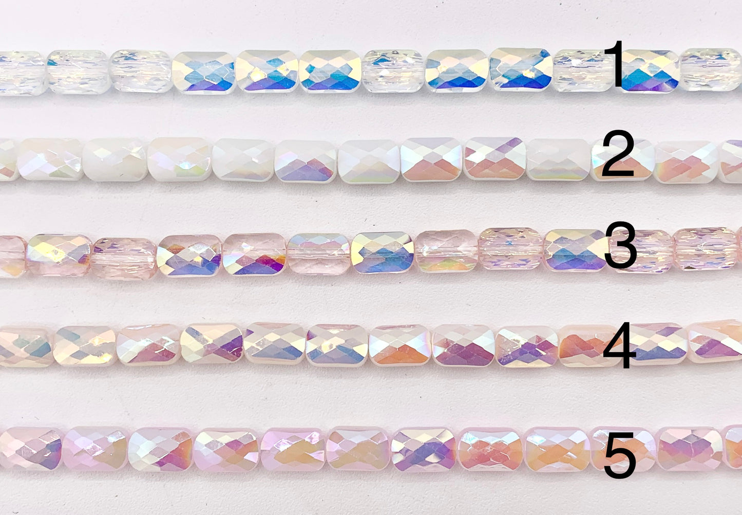 6x9mm High Quality Crystal Rectangle Faceted Shiny AB Color Crystal Beads Strand Available in 10 Colors 1 Strand