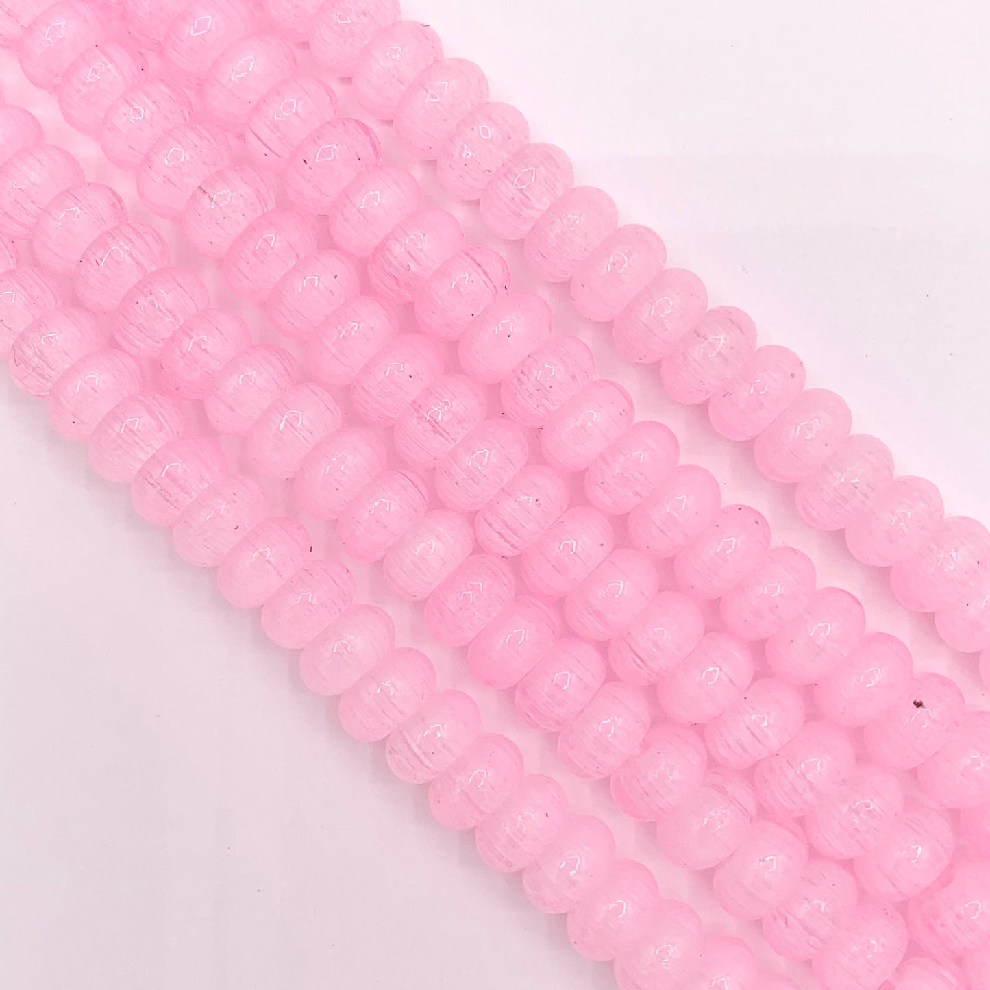 7-8mm Beautiful Pastel Easter Color Dyed Glass Rondelle Beads Imitation Selenite Beads Around 15" Price 1 Strand 6 Colors!