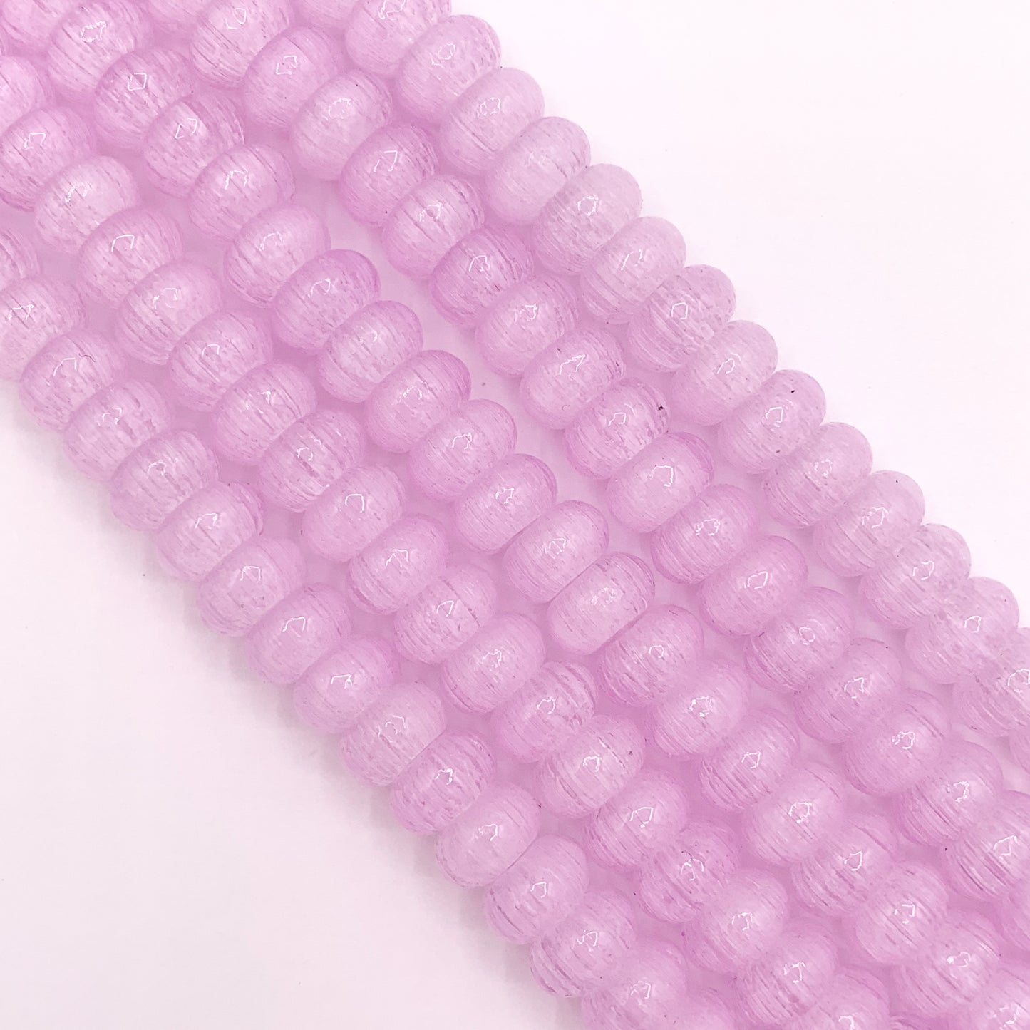 7-8mm Beautiful Pastel Easter Color Dyed Glass Rondelle Beads Imitation Selenite Beads Around 15" Price 1 Strand 6 Colors!