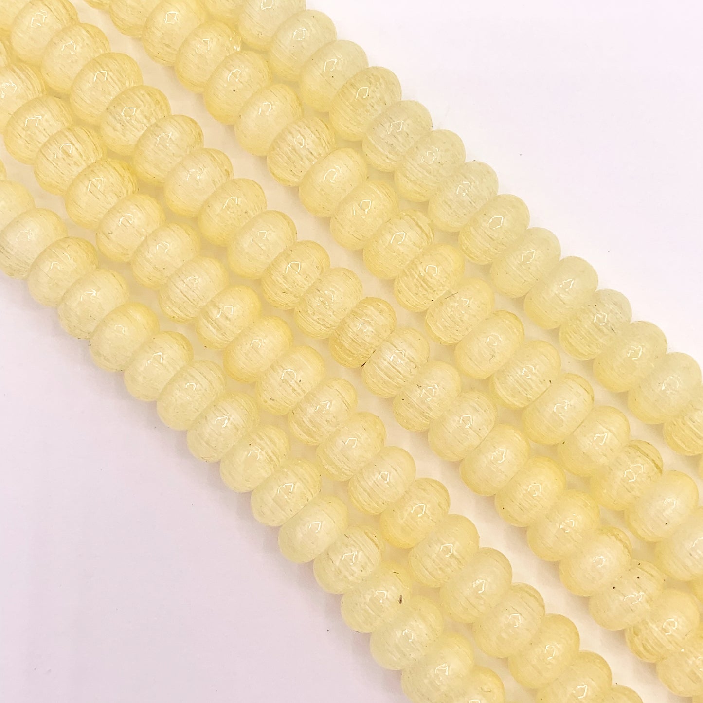7-8mm Beautiful Pastel Easter Color Dyed Glass Rondelle Beads Imitation Selenite Beads Around 15" Price 1 Strand 6 Colors!