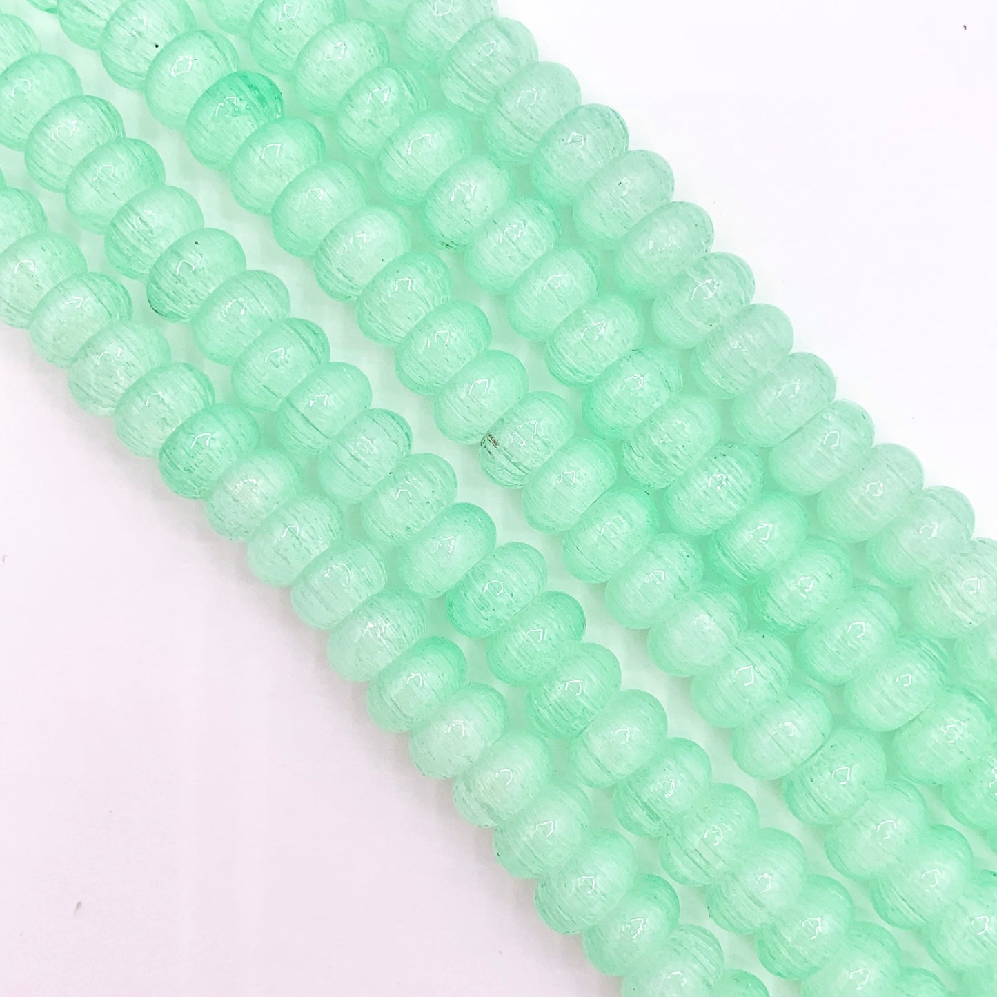 7-8mm Beautiful Pastel Easter Color Dyed Glass Rondelle Beads Imitation Selenite Beads Around 15" Price 1 Strand 6 Colors!