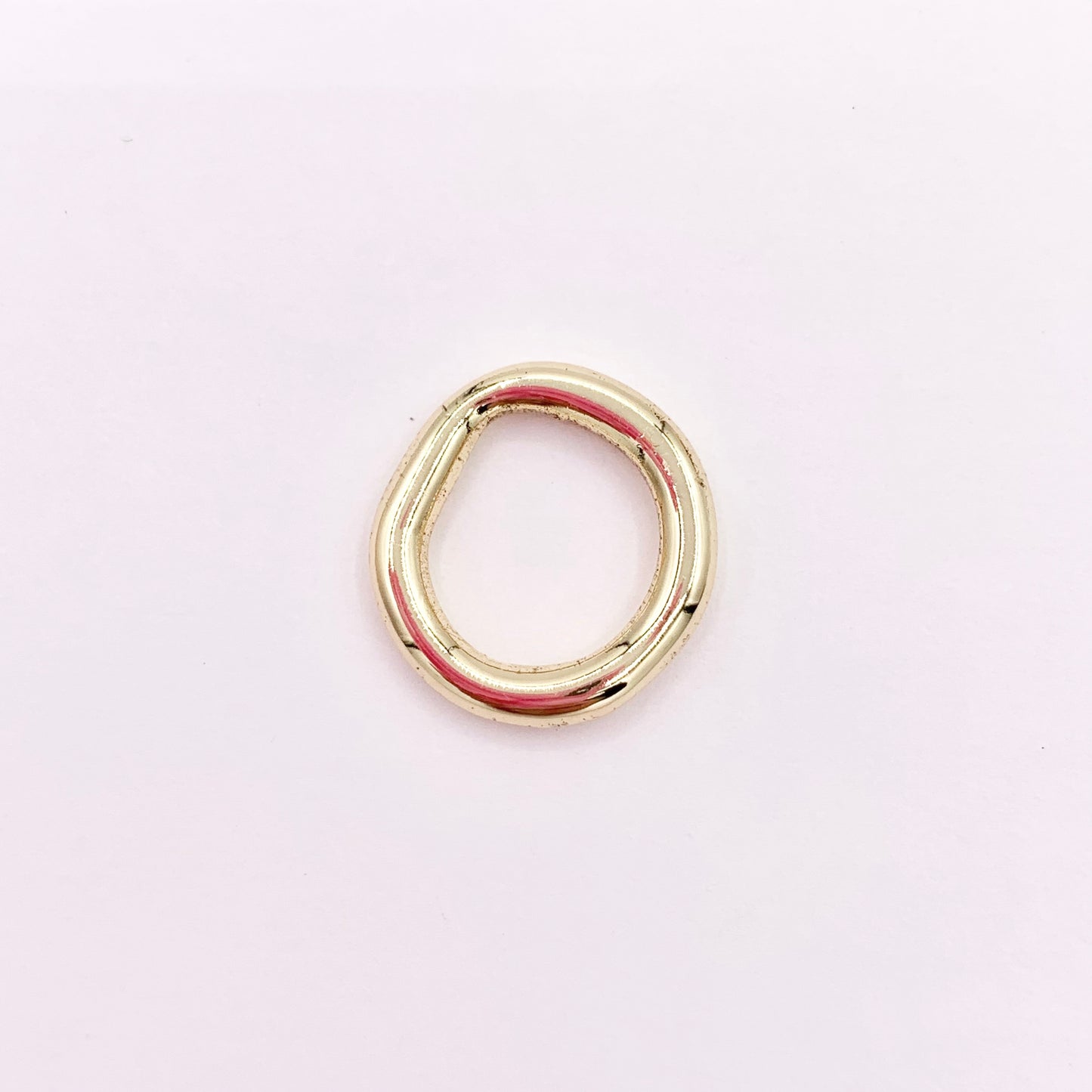 15-16mm Dainty Simple Irregular Circle Ring Charms in 18K Gold Plated Copper 12 PCS