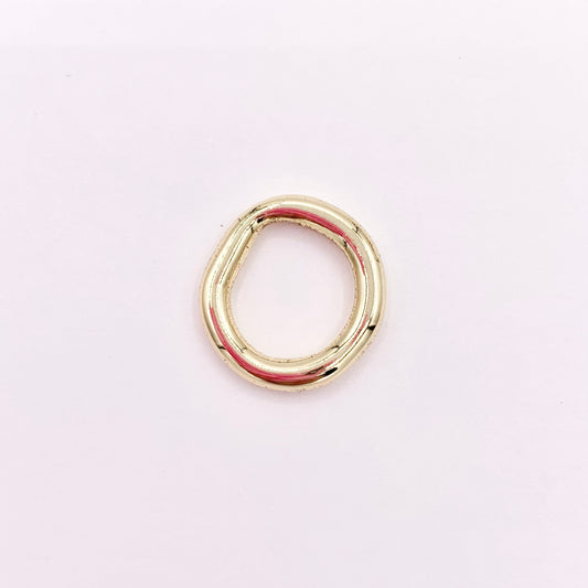 15-16mm Dainty Simple Irregular Circle Ring Charms in 18K Gold Plated Copper 12 PCS