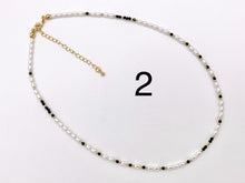 Load image into Gallery viewer, Delicate Magnesite and Black Spinel Stone With Mother of Pearl Beaded Chokers 18K Gold Plated Copper Cute Choker Finished Necklace 16&quot;
