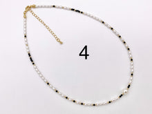 Load image into Gallery viewer, Delicate Magnesite and Black Spinel Stone With Mother of Pearl Beaded Chokers 18K Gold Plated Copper Cute Choker Finished Necklace 16&quot;
