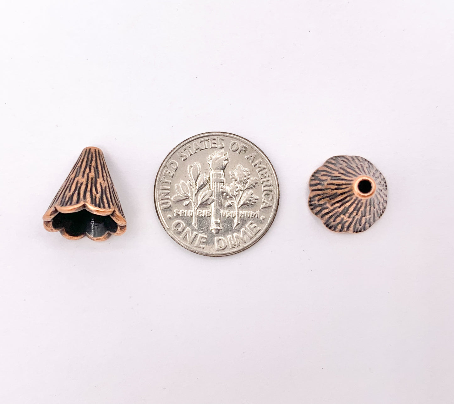 12x11mm Pewter Textured Bead Cap Bulk Order in Gold, Silver, Brass, Copper & Patina