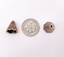 Cargar imagen en el visor de la galería, 12x11mm Pewter Textured Bead Cap Bulk Order in Gold, Silver, Brass, Copper &amp; Patina
