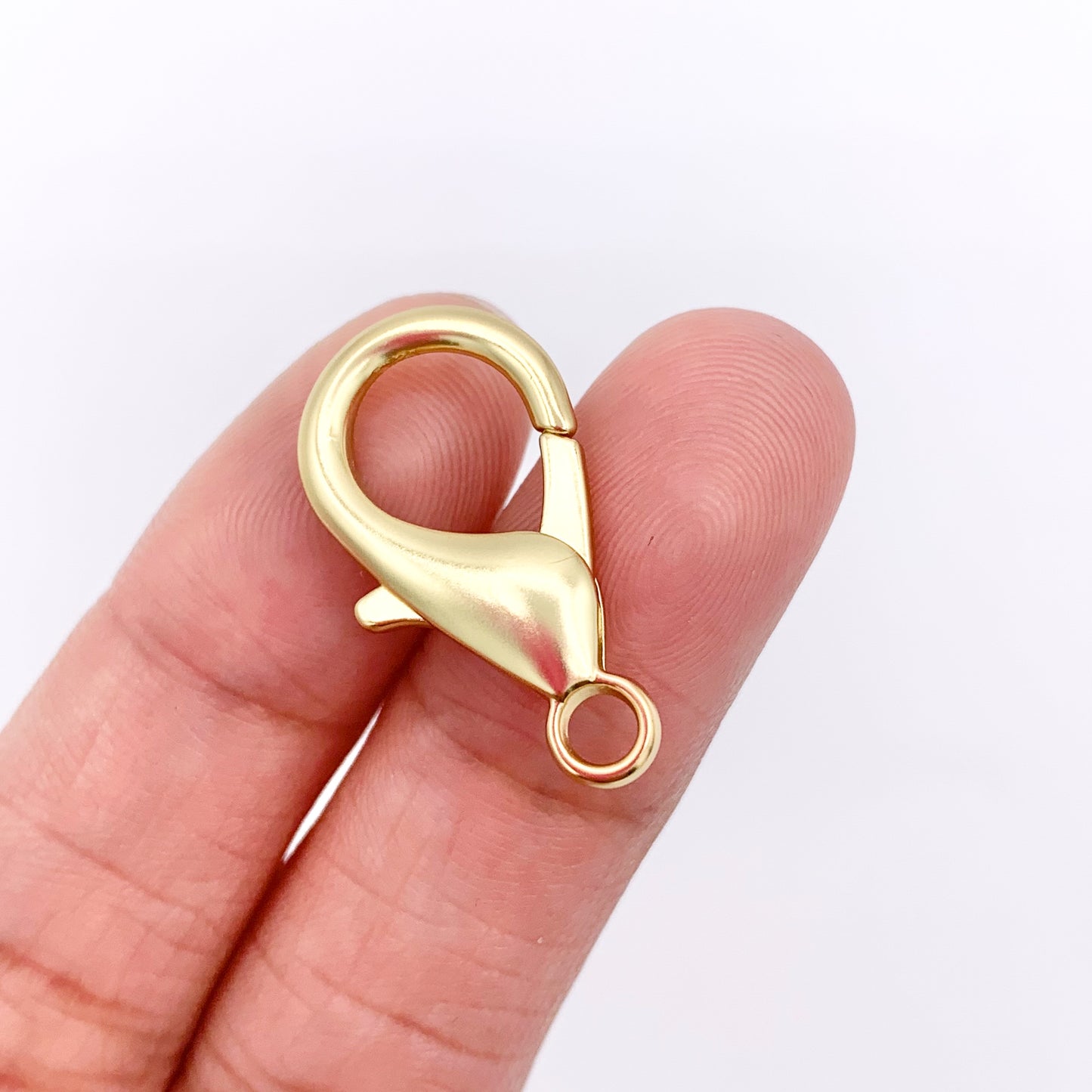 Matte 18K Gold Plated Brass Plain Medium Large Lobster Clasp 20 PCS