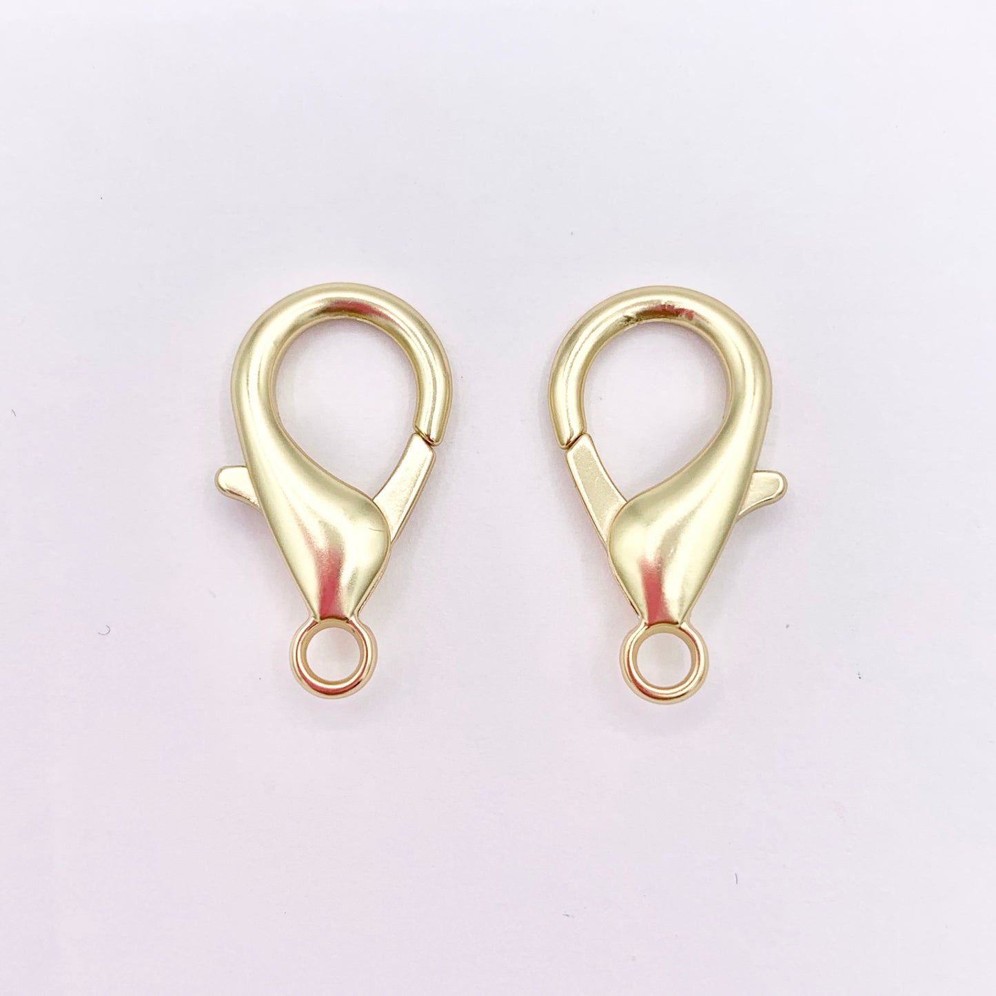 Matte 18K Gold Plated Brass Plain Medium Large Lobster Clasp 20 PCS