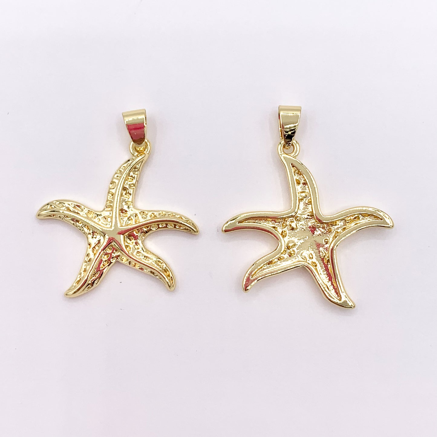 Starfish Pendants Plated in 18K Gold Copper Base 6 PCS
