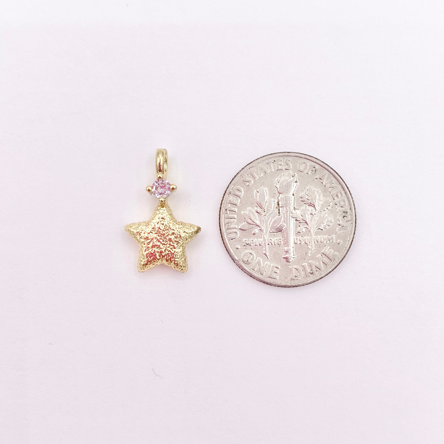 CZ Pave Tiny Star Charm in Real Gold 18K Plated Brass 12 PCS