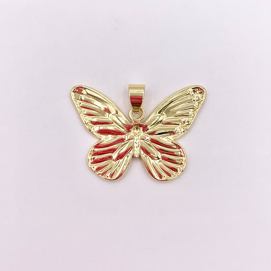Beautiful Large Butterfly Pendant in 18K Gold Plated Over Copper 6 PCS
