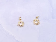 Load image into Gallery viewer, Tiny Cute Sunburst Sun Burst Charms plated in 18K Gold Copper Base 10 pcs
