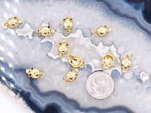 Load image into Gallery viewer, Tiny Skull Charms plated in 18K Gold Copper Base 10pcs
