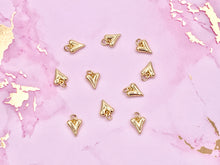 Load image into Gallery viewer, Tiny Cute Heart Charms plated in 18K Gold Copper Base 10 pcs
