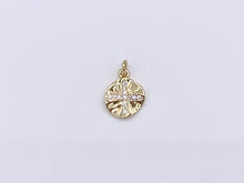 Load image into Gallery viewer, Cute Wavy Cross Coin Charms in CZ Pave plated in 18K Gold Copper Base 10pcs
